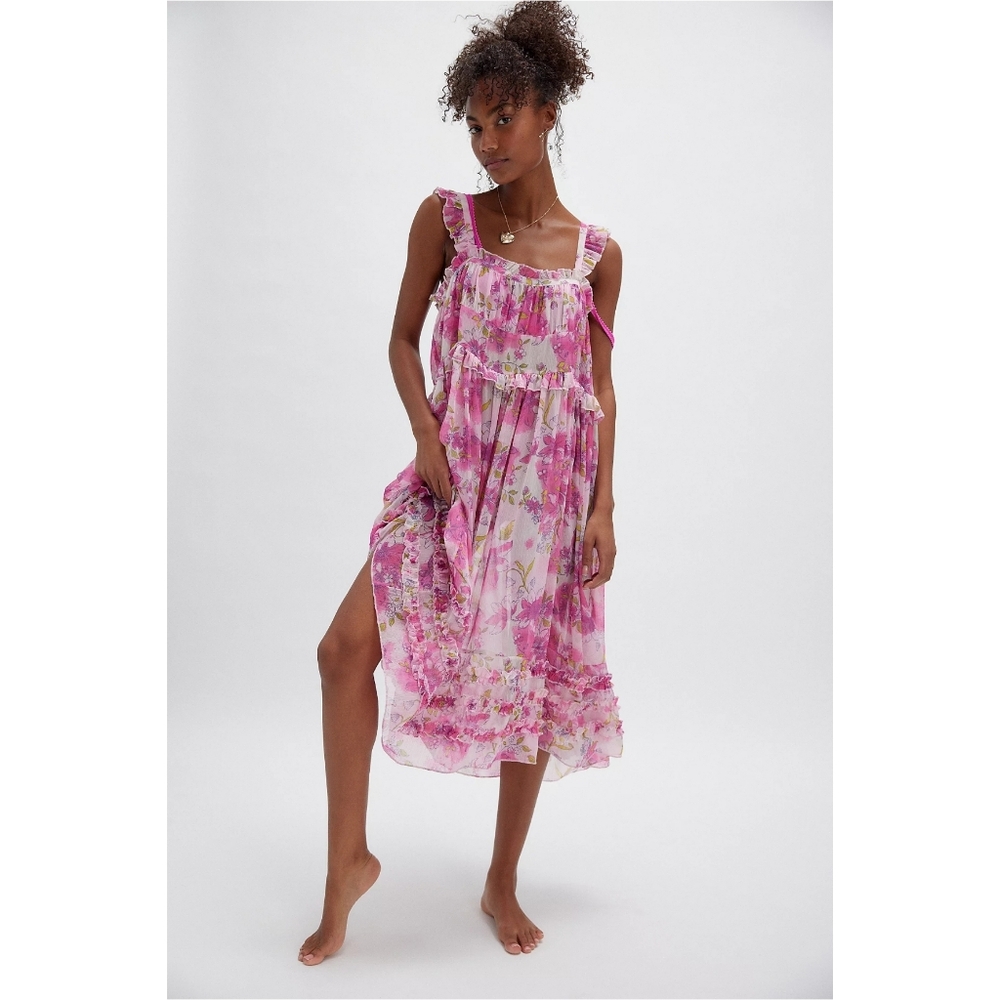 Intimately Free People Moon Phase Printed Midi Dress Nwot